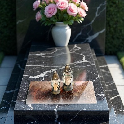 Glasplaat voor grafkaars Houtringen