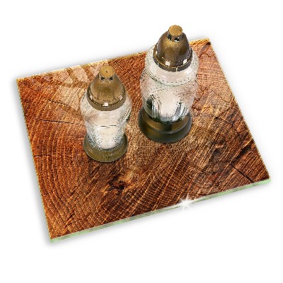 Glasplaat voor grafkaars Houtringen