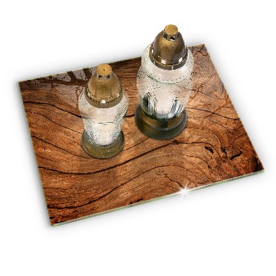 Glasplaat voor grafkaars Textuur van houten planken