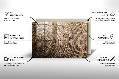 Glasplaat voor grafkaars Jaarringen van bomen