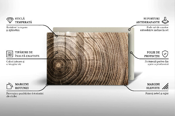 Glasplaat voor grafkaars Jaarringen van bomen