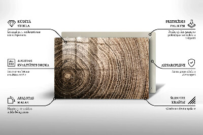 Glasplaat voor grafkaars Jaarringen van bomen