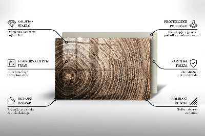 Glasplaat voor grafkaars Jaarringen van bomen