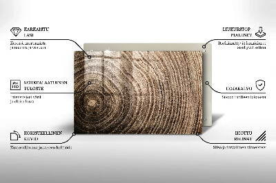 Glasplaat voor grafkaars Jaarringen van bomen