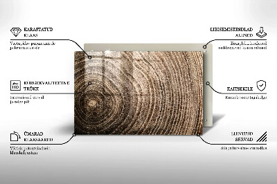 Glasplaat voor grafkaars Jaarringen van bomen