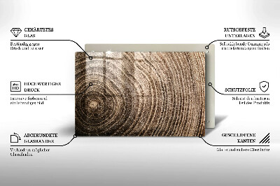 Glasplaat voor grafkaars Jaarringen van bomen