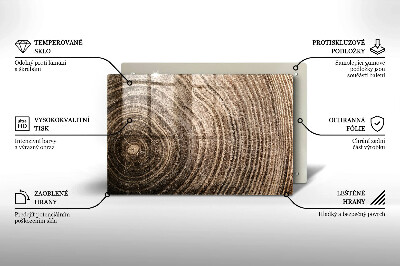 Glasplaat voor grafkaars Jaarringen van bomen