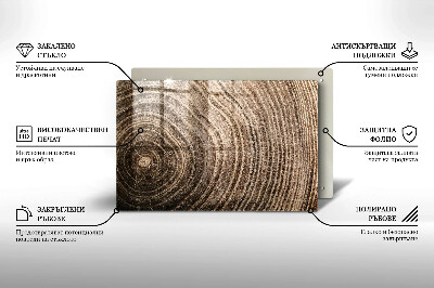 Glasplaat voor grafkaars Jaarringen van bomen