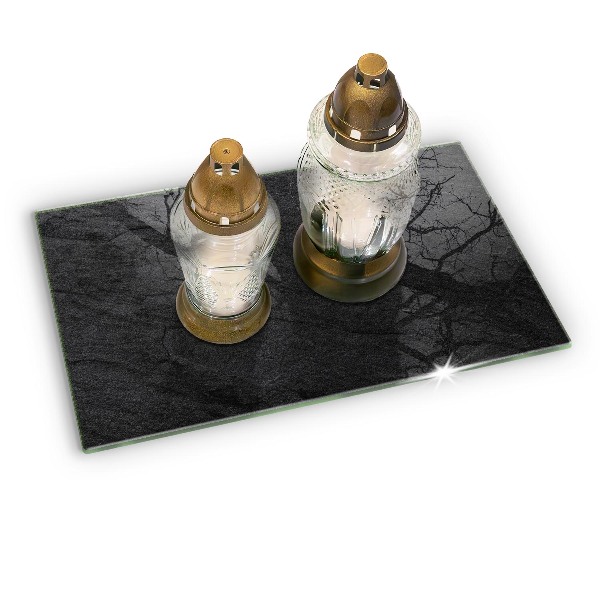 Glasplaat voor grafkaars Steenstructuur