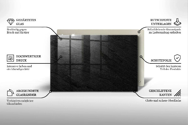 Glasplaat voor grafkaars Steenstructuur