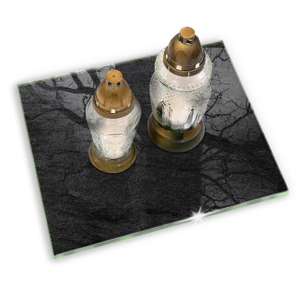 Glasplaat voor grafkaars Steenstructuur