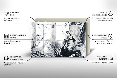 Glasplaat voor grafkaars Inktabstractie