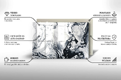 Glasplaat voor grafkaars Inktabstractie