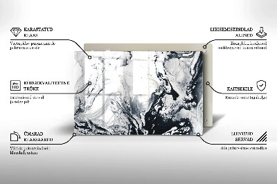 Glasplaat voor grafkaars Inktabstractie