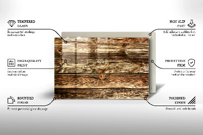 Glasplaat voor grafkaars Textuur van houten planken