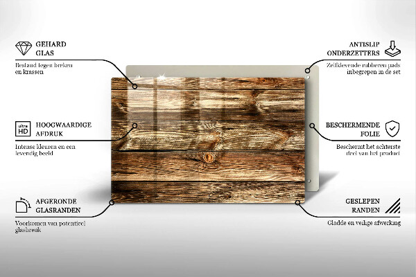 Glasplaat voor grafkaars Textuur van houten planken