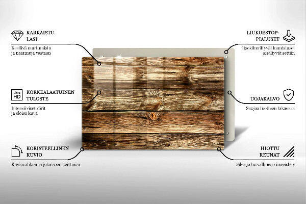 Glasplaat voor grafkaars Textuur van houten planken