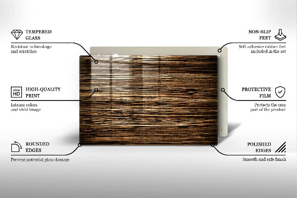 Glasplaat voor grafkaars Houtstructuur