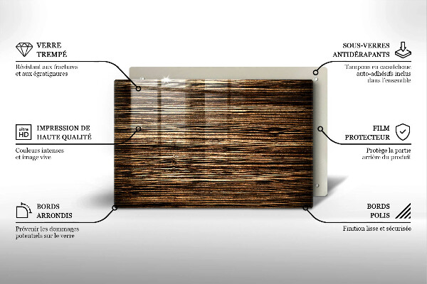 Glasplaat voor grafkaars Houtstructuur