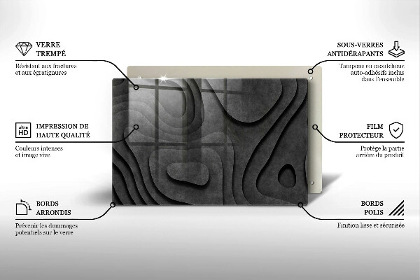 Glasplaat voor grafkaars 3D-steenvormen