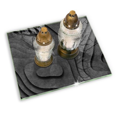 Glasplaat voor grafkaars 3D-steenvormen