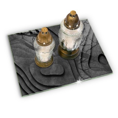 Glasplaat voor grafkaars 3D-steenvormen