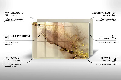 Glasplaat voor grafkaars Abstract goud