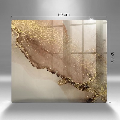 Glasplaat voor grafkaars Abstract goud
