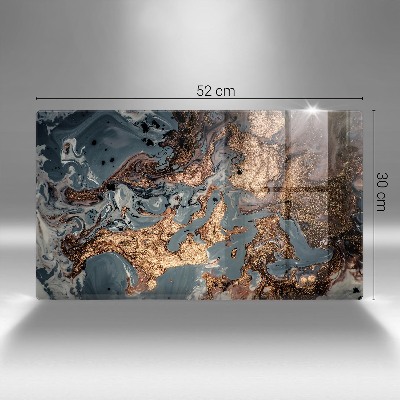 Glasplaat voor grafkaars Gouden rotsstructuur