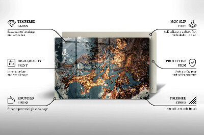 Glasplaat voor grafkaars Gouden rotsstructuur