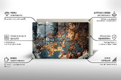 Glasplaat voor grafkaars Gouden rotsstructuur