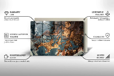 Glasplaat voor grafkaars Gouden rotsstructuur