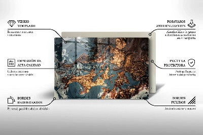 Glasplaat voor grafkaars Gouden rotsstructuur