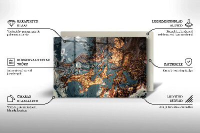Glasplaat voor grafkaars Gouden rotsstructuur