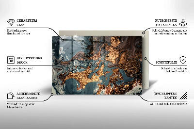 Glasplaat voor grafkaars Gouden rotsstructuur