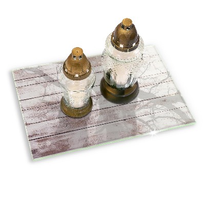 Glasplaat voor grafkaars Oude houten planken