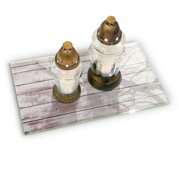 Glasplaat voor grafkaars Oude houten planken