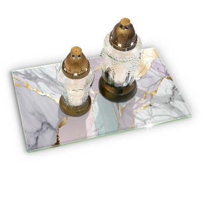 Glasplaat voor grafkaars Pastel marmer