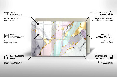 Glasplaat voor grafkaars Pastel marmer
