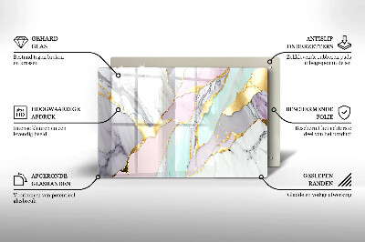 Glasplaat voor grafkaars Pastel marmer