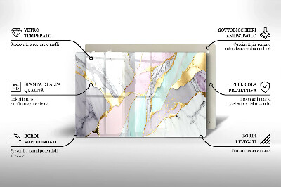 Glasplaat voor grafkaars Pastel marmer