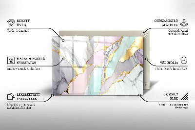 Glasplaat voor grafkaars Pastel marmer