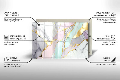 Glasplaat voor grafkaars Pastel marmer