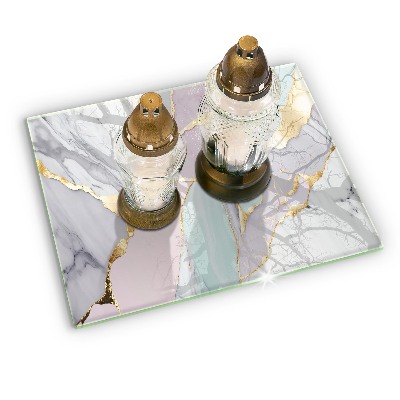 Glasplaat voor grafkaars Pastel marmer