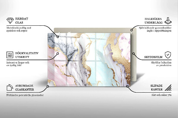 Grafkaars onderzetter Pastel marmer