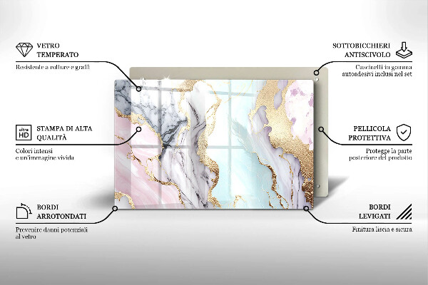 Grafkaars onderzetter Pastel marmer