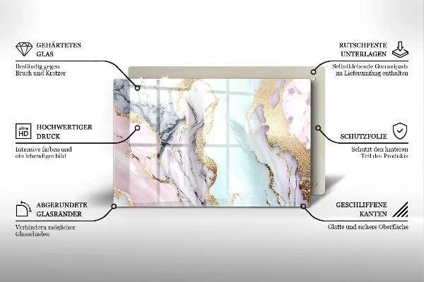 Grafkaars onderzetter Pastel marmer