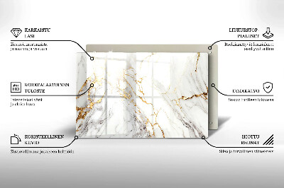 Dekoracyjna podstawka na znicz Jasny marmur ze złotem