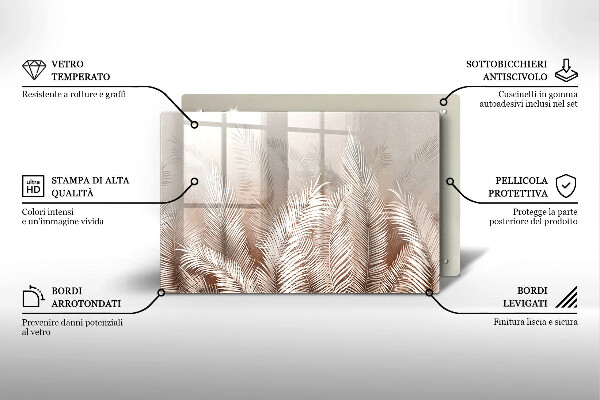 Grafkaars onderzetter Boho-bladeren en -vegetatie