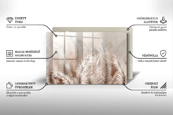 Grafkaars onderzetter Boho-bladeren en -vegetatie